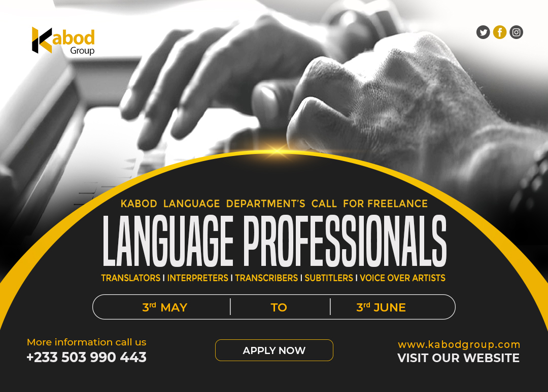 Call For Applications For Entry Into The Database Of African Language Consultants Of Kabod Group