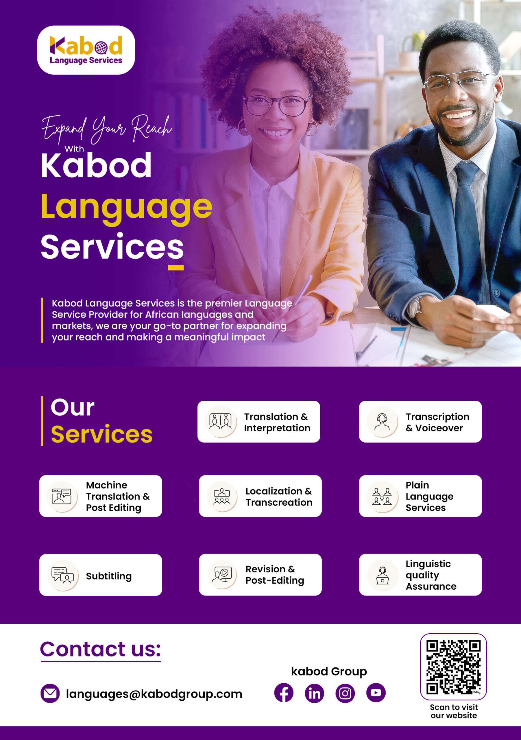 Kabod Language Services is your trusted partner in breaking down communication barriers.